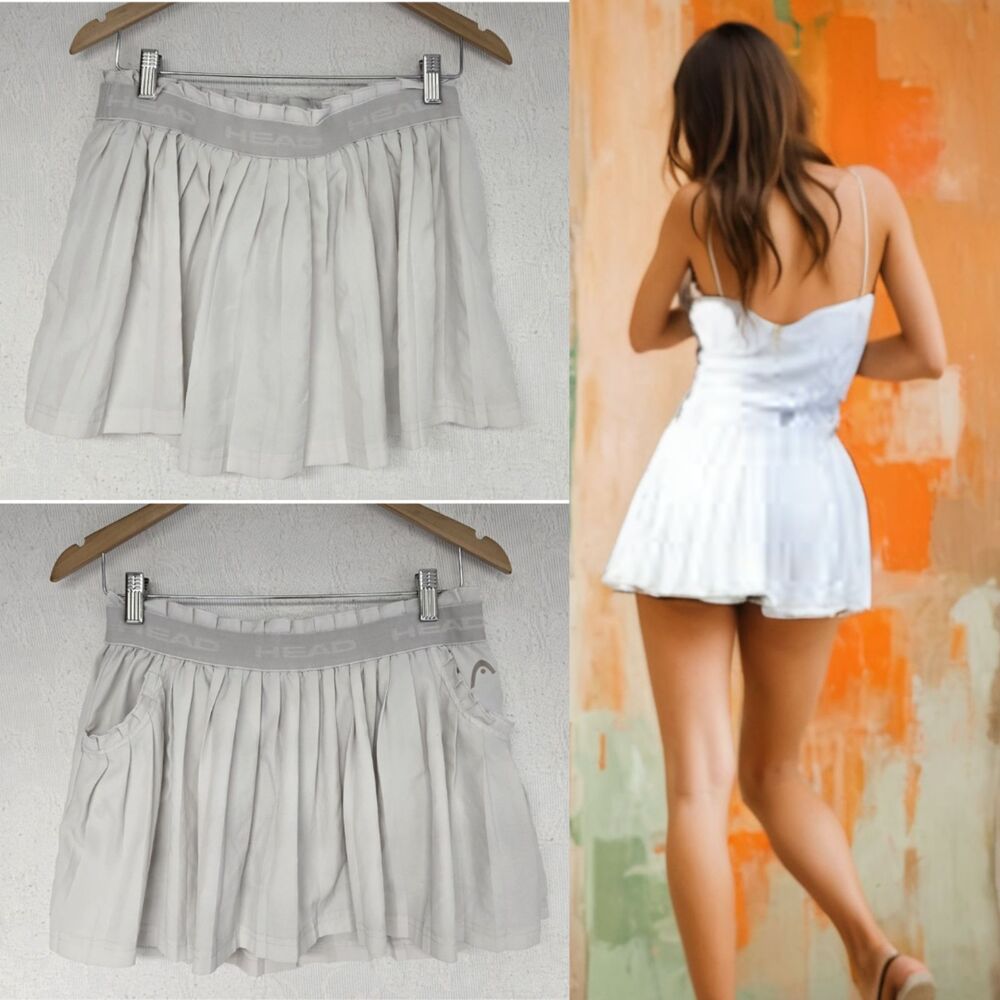 Head White Pleated Tennis Skort Small Tennis Golf Pickleball Skirt Exercise Work